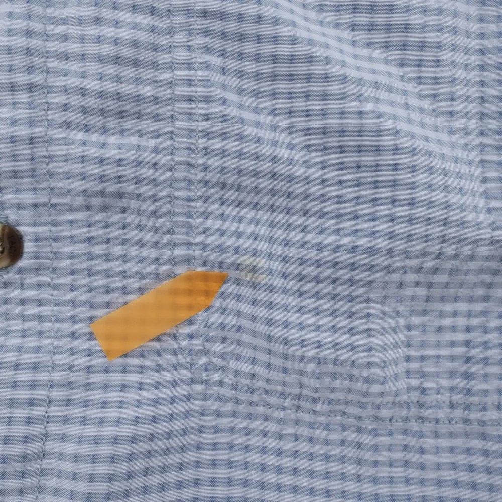 The North Face Check Short Sleeve Button Down Shirt‎ Blue Mens Large Modal Blend